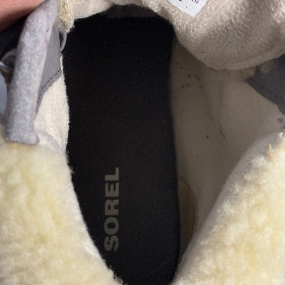 SOREL HARLOW LACE COZY Womens 7.5 Outdoor Boots Gray Leather Waterproof Hiking - Picture 10 of 10